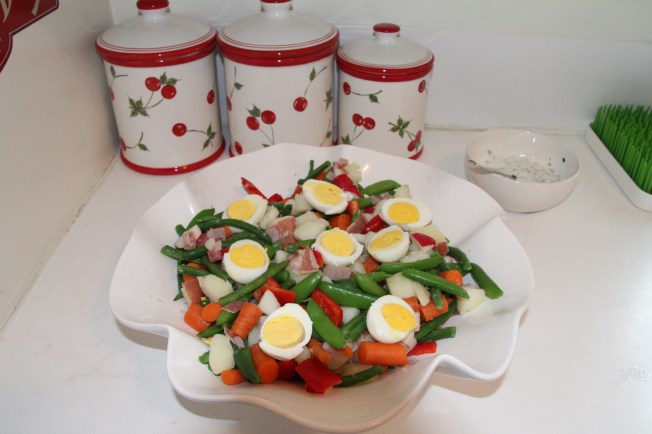 Fresh, crunch veggies blanched to perfection. Summer in a bowl.