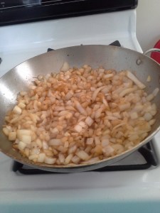 Use the onions (and their juices) to pull up the tasty bits attached to the pan