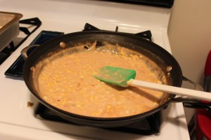 Creamed corn as it thickens